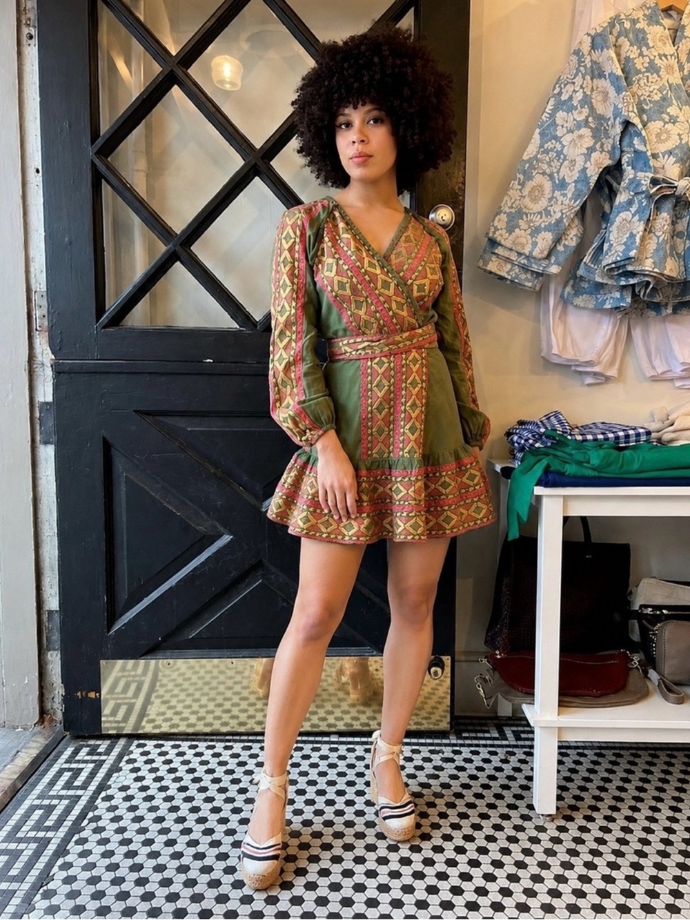 NWT. LACE The Label Wrap Mini Dress. Size Large.